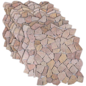 vidaXL Мозайка плочки Червено 30 x 30 cm Мрамор (42033529)