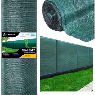 Springos Мрежа за засенчване Springos, 140g/m2, 90%, 1x25m, със 100 кабелни връзки, Зелена (SN0047)