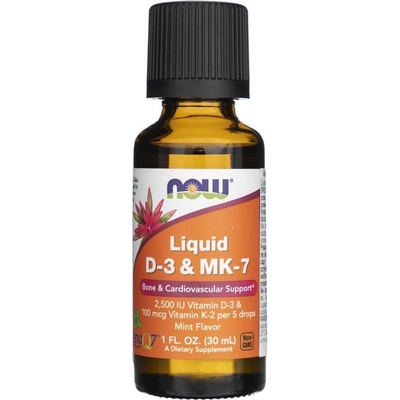 Now Liquid D-3 & MK-7 vitamin D3 K2 MK7 30 ml