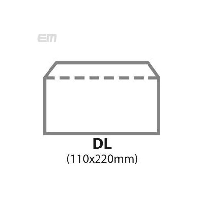 Dopisní obálka DL, bílá 80g, 1000ks, samolepící