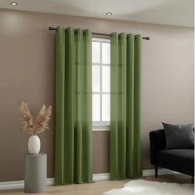 Dekorační dlouhý jednobarevný závěs s kroužky EASY TOP tmavě zelená 1x140x250 cm (cena za 1 kus) MyBestHome