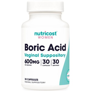 Nutricost Boric Acid, 600 mg, 30 вагинални капсули, Nutricost (67303 (402201) NC)