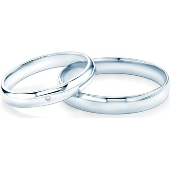 Savicki Snubní prsteny Fairytale bílé zlato bílý safír půlkulaté OBR FAIR BSZ B