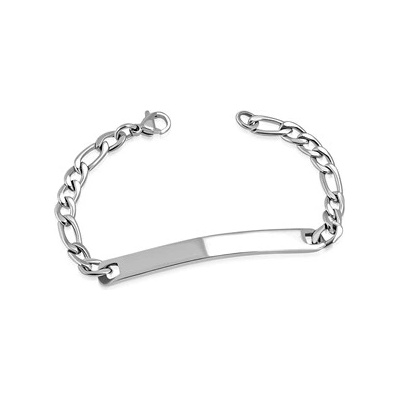 Šperky4U dětský ocelový náramek figaro s destičkou OPA1187