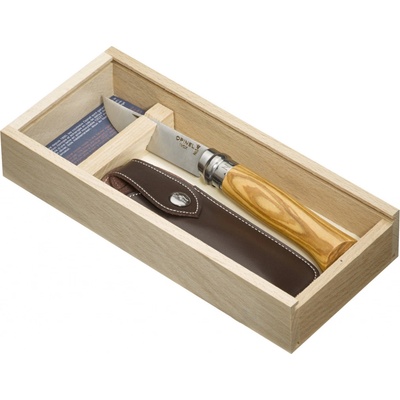 Opinel VRI N°08 oliva s puzdrom, drevená krabička
