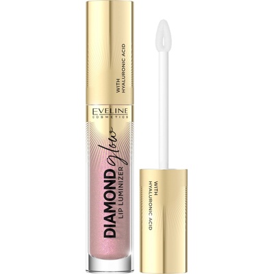Eveline Cosmetics Diamond Glow trblietavý lesk na pery s kyselinou hyalurónovou 08 Honey Glam 4,5 ml