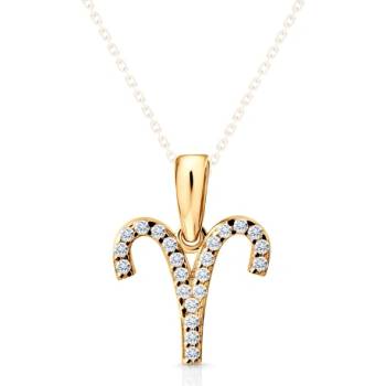 SAVICKI Висулка със зодиакален знак овен savicki: жълто злато, цирконий