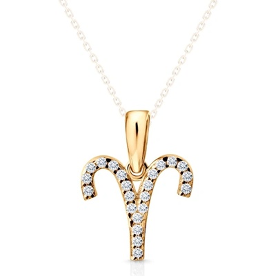 SAVICKI Висулка със зодиакален знак овен savicki: жълто злато, цирконий