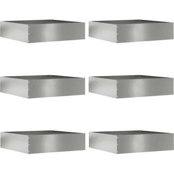vidaXL Ограда за трева 6 pcs Сребрист 50 x 50 x 13 см (874727)