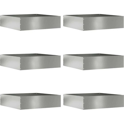 vidaXL Ограда за трева 6 pcs Сребрист 50 x 50 x 13 см (874727)