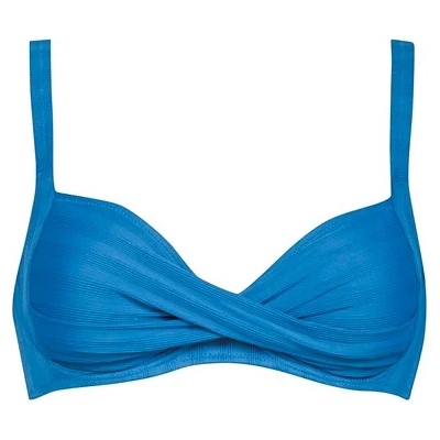 Lidea Дамско бикини горнище Lidea Women's Linear Code Cross-Over Bikini Top - Wave Blue - размер 38 (150-6301-0133)