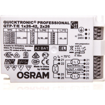 Elektronický předřadník Osram Quicktronic QTP-T/E 1X26-42 2X26/220-240