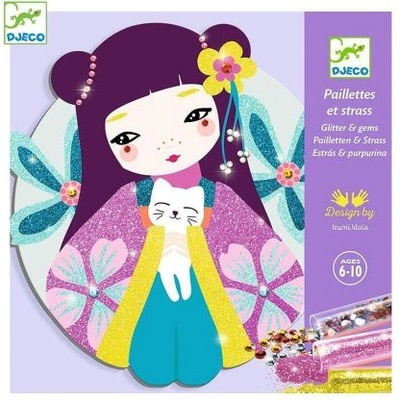 DJECO - Творчески комплект за рисуване - Създай картини с брокат (DJ09523)