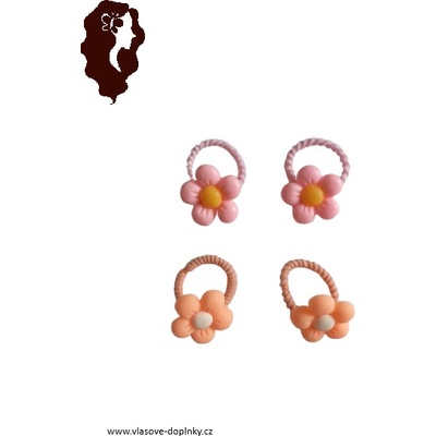 Vlasové gumičky s kytičkou 4 ks