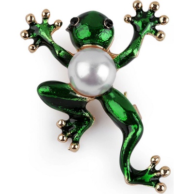 Brož žába, chameleon zelená 1 ks