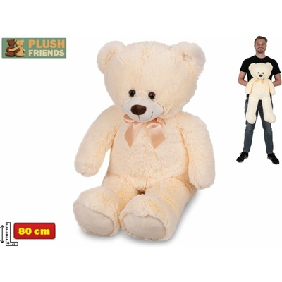Plush Friends medvěd béžový s mašľou 80 cm