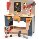 Tender Leaf Toys dřevěná dílna s robotem Table top Tool Bench s nářadím a stavebnicí