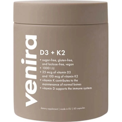 Venira Vitamin D3 + K2 1000 I.U. 80 kapslí