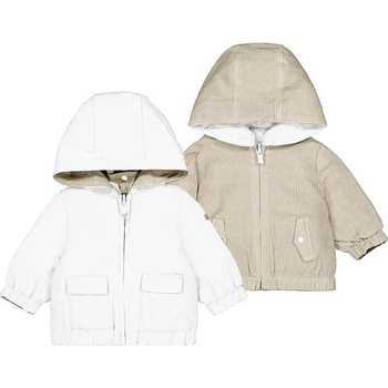 MAYORAL Яке против вятър 2 лица Бяло и бежово райе за новородено момче Mayoral
