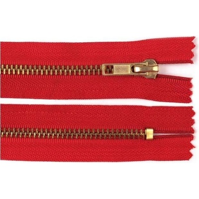 Zdrhovadlo zip mosazný 18cm nedělitelný 6mm červená