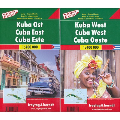 Freytag & Berndt Auto + Freizeitkarte Kuba West und Ost Autokarten Set 2 Bl.