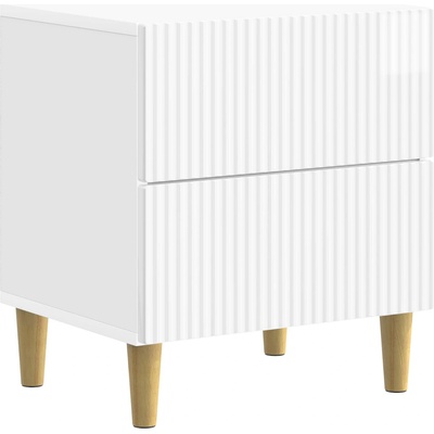 vidaXL Нощен шкаф Бял гланц 43 x 34, 5 x 48 см Инженерна дървесина (894533)