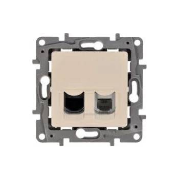 Legrand Розетка RJ11+RJ45 cat. 6 UTP без крачета цвят крем Niloe /до изчерпване/ - 664872 (664872)