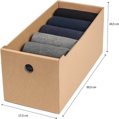 Karton Pak Úložné boxy na oblečenie, organizéry do skrine Eko Karton 18 x 40 x 21 cm zásuvka