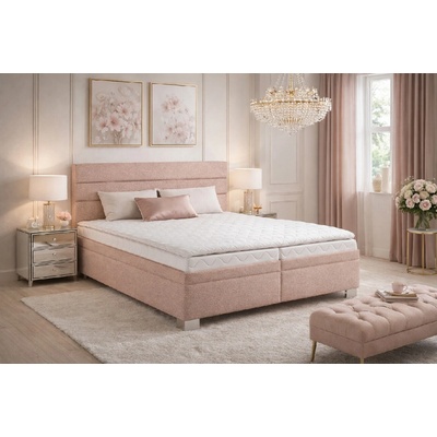 MAWS Bella boxspring s úložným prostorem potah starorůžová NoN 61 matrace standard