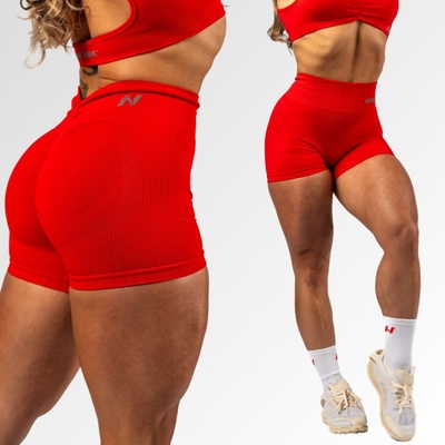 Nebbia bezešvé push-up šortky s vysokým pasem Totally Seamless 304 red