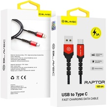 Blavec CRA-UC3BR10 USB-A - USB-C - 3A, 1m, černo-červený