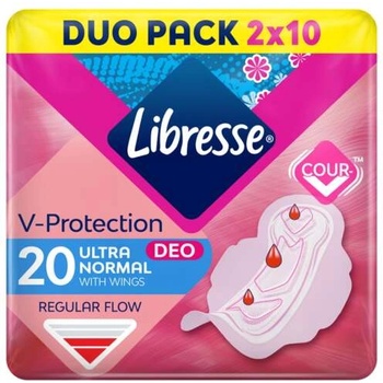 Libresse Ultra+ Deo Fresh нормална хигиенна салфетка с крила 20бр (5239_)