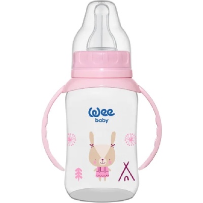 Wee Baby Бебешко шише с дръжки Wee Baby Classic, PP, 150 ml, розово (744)