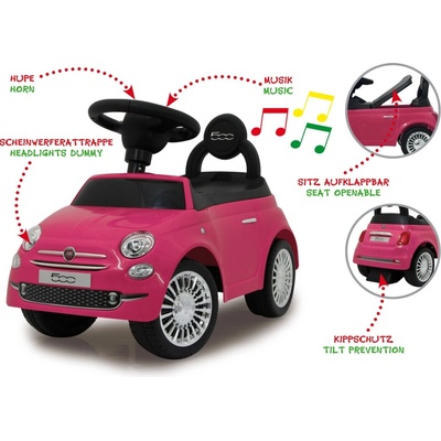Jamara Rutscher Fiat 500 růžová 1+