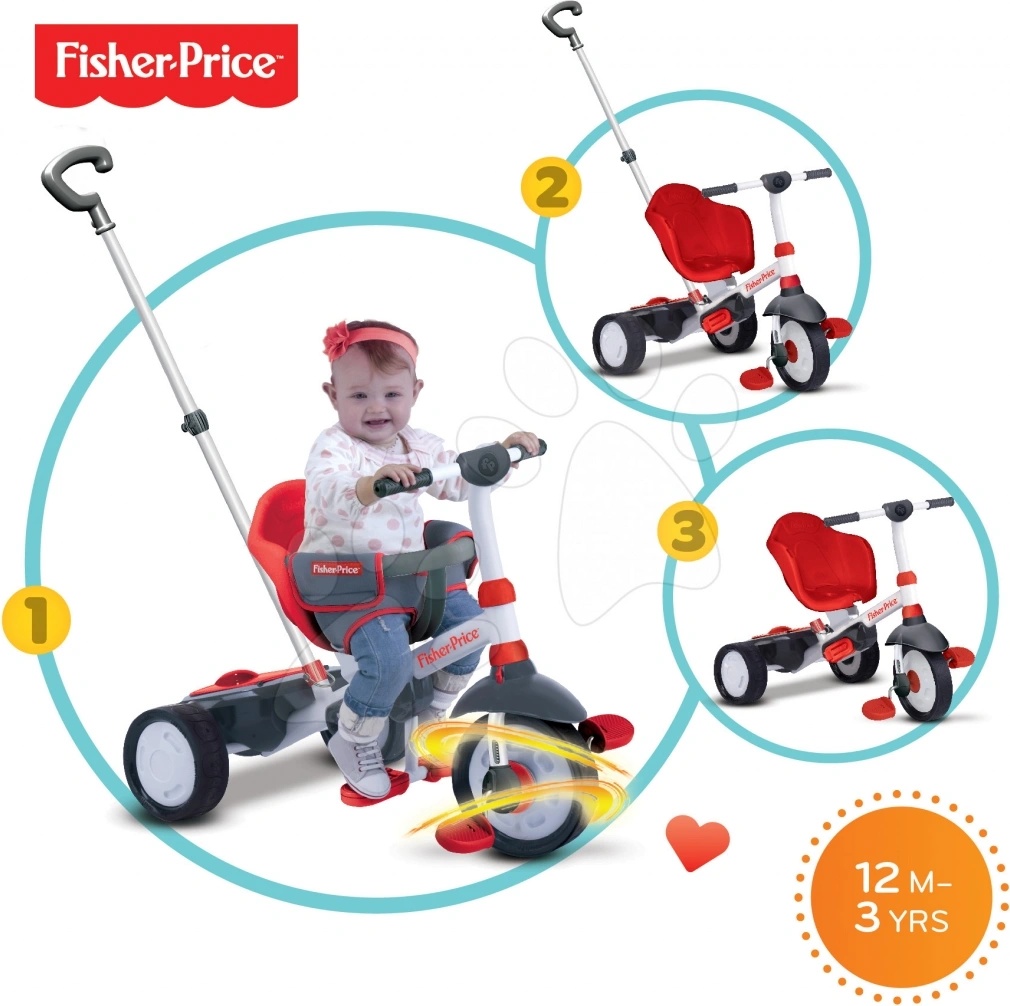 Fisher Price Smart Trike Charm Touch Steering ervena Heureka.sk