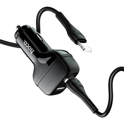 hoco. Зарядно за кола с 2xUSB изходa (4.8A) и Lightning кабел за iPhone, iPad и iPod с Lightning порт - Hoco Dual USB Car Charger 4.8A & Lightning Cable Z36 (черен) (Z36)