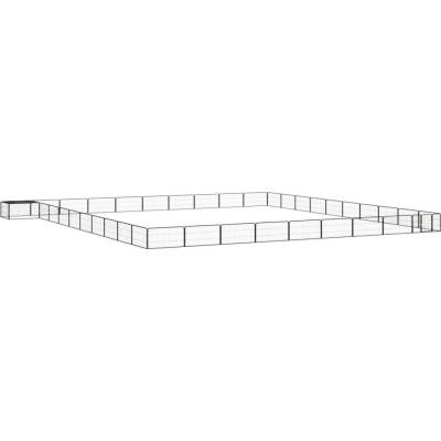 vidaXL Ohrádka pro psy 40 panelů černá 100 × 50 cm práškovaná ocel se střešním krytem 9799.3115984