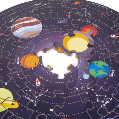 Bigjigs Toys Okrúhle podlahové Slnečná sústava 50 dielov