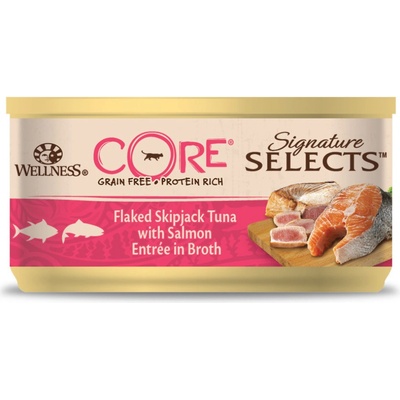 Wellness Core Cat Sign.Selec. tuňák s lososem kousky ve stave 79 g