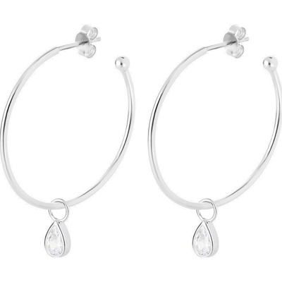 Preciosa stříbrné kruhové náušnice 2v1 s kubickým zirkonem Hoop Vibes Glamour 5425 00