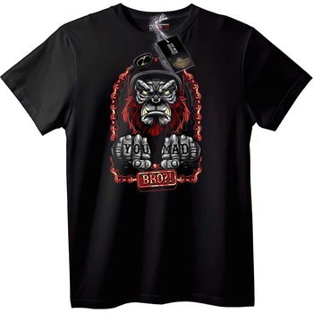 NOONEBRAND Тениска Горила You Mad Bro - 2XL, White