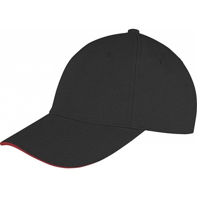 Result Headwear Memphis Low Profile Sandwich Peak ČIERNA/ČERVENÁ