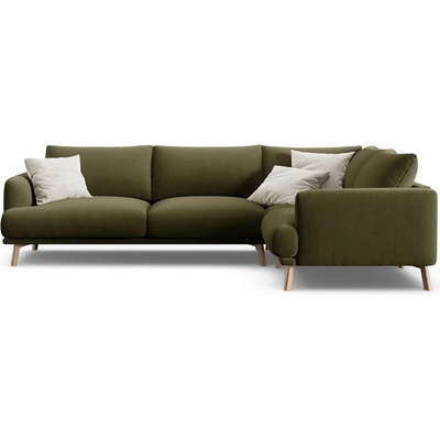 Micadoni Зелен кадифен ъглов диван (десен ъгъл/L форма) Naomi - Micadoni (MIC_RC_L_44_F1_NAOMI3)