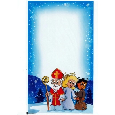 Mikulášske vrecko PP 25x42 cm - Mikuláš, anjel a čert