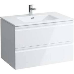 Laufen Pro S - Шкафче с умивалник, 80x50 см, 2 чекмеджета, лъскаво бяло H8619634751041 (H8619634751041)
