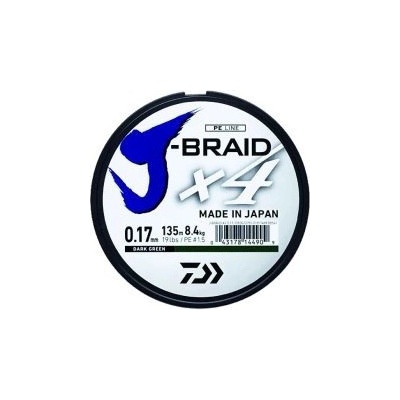 Daiwa Šnúra J-Braid 4 Žltá 135m 0,17mm 8,4kg