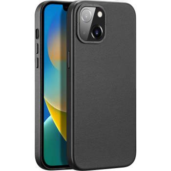 Dux Ducis Кожен калъф Dux Ducis Grit за iPhone 14 Pro Max, Елегантен кейс от изкуствена кожа (съвместим с MagSafe), Черен (KXG0033642)