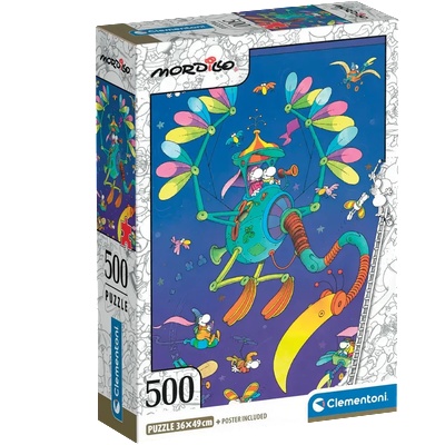 Clementoni - Puzzle MORDILLO: Flying machine - 500 piese