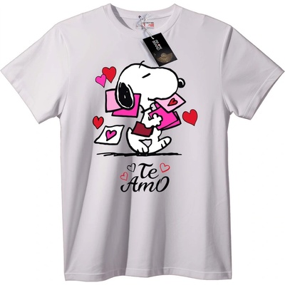 NOONEBRAND Тениска Snoopy любовни сърца - M, Black