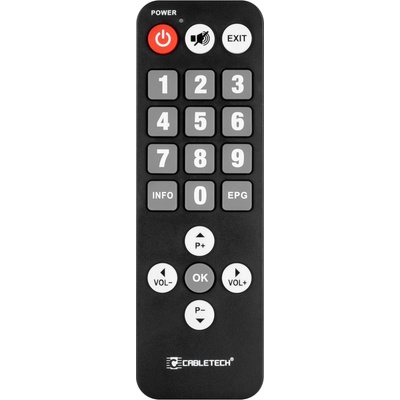 Diaľkový ovládač CABLETECH DVB-T pre seniorov